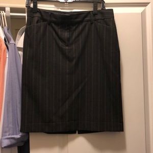 Express Pinstriped Slit Back Pencil Skirt